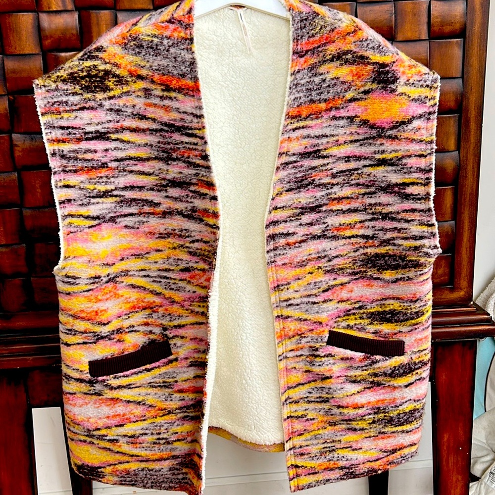 Free People long sherpa vest